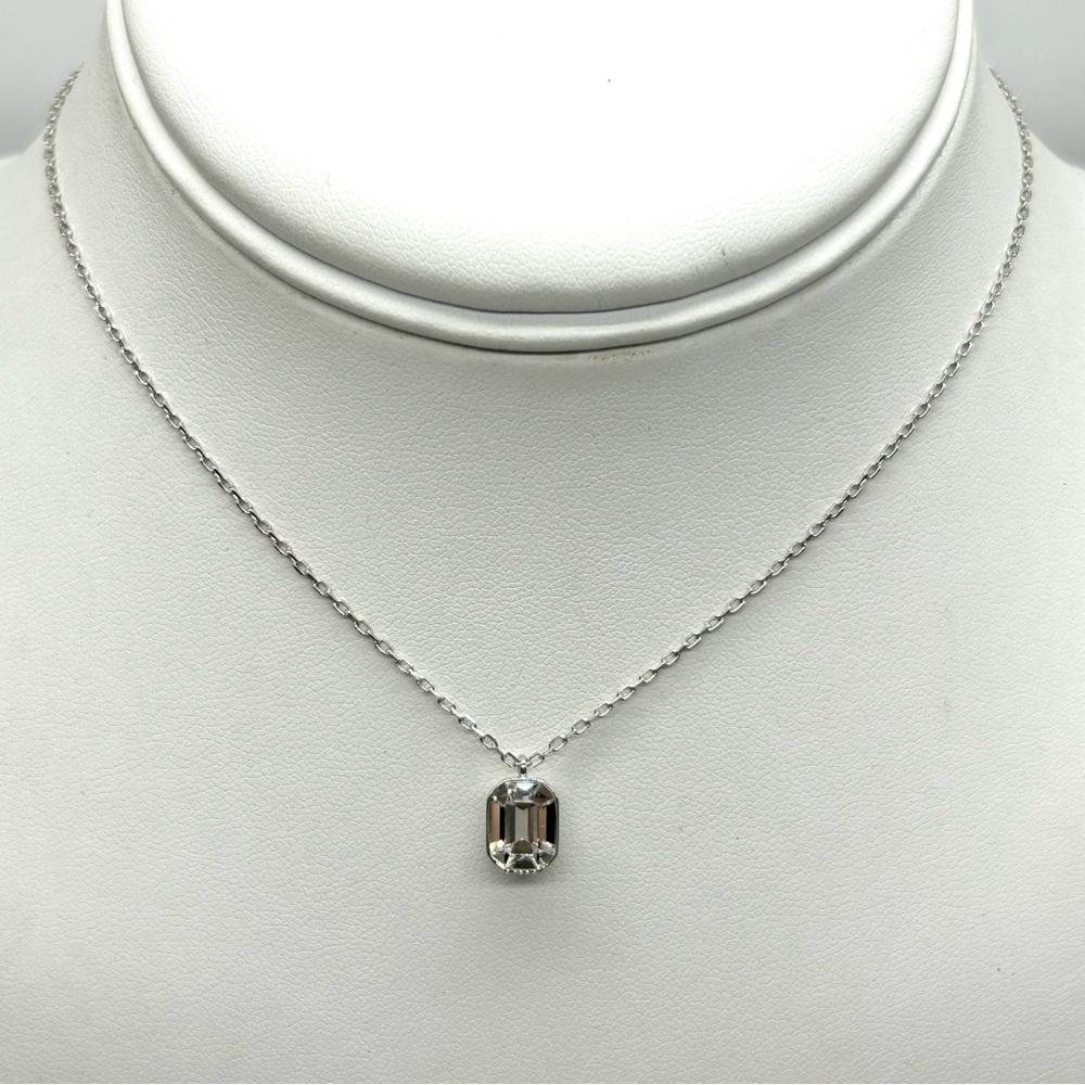 Swarovski Crystal Dainty Octagon Pendant Necklace NWT